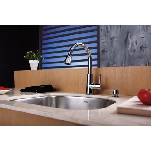 Kraus 30 Undermount Single Bowl Kitchen Sink with 14.9 Faucet and