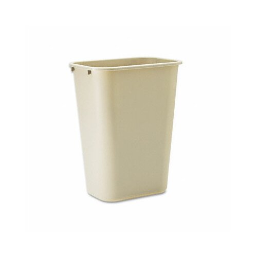 Rubbermaid Commercial Deskside Plastic Wastebasket, Rectangular, 3 1/2