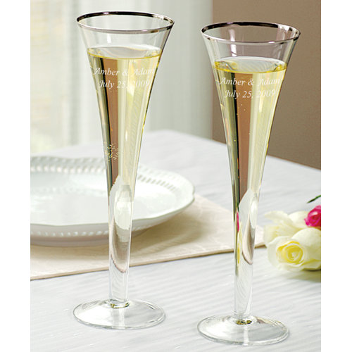 cathys concepts trumpet wedding toasting flutes set of