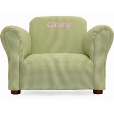 Little Furniture Upholstered Personalized Kids Gingham Mini Chair