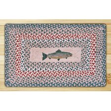 Green/Burgundy Fish Novelty Rug